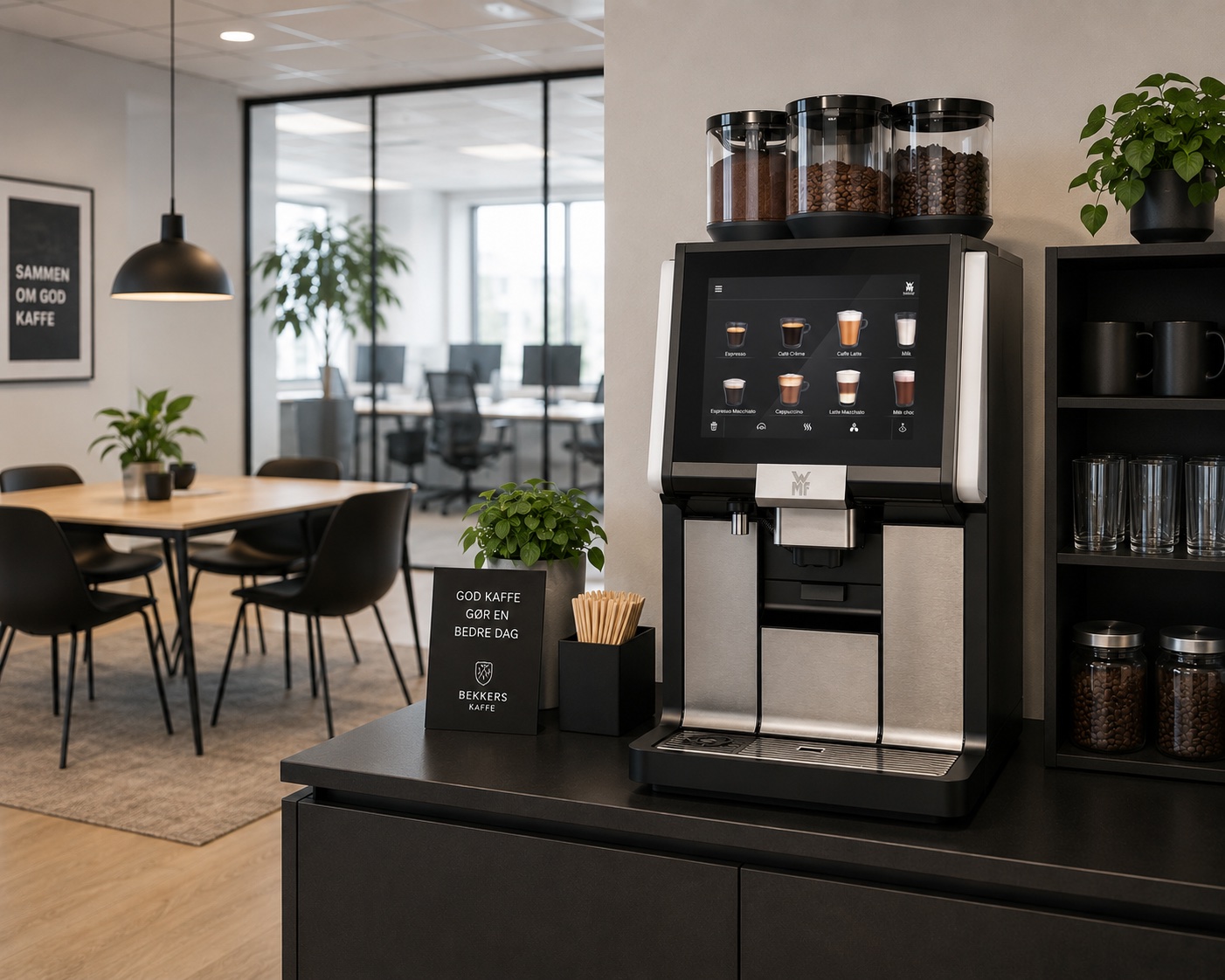 WMF 5000 S+ kaffemaskine i kontormiljø