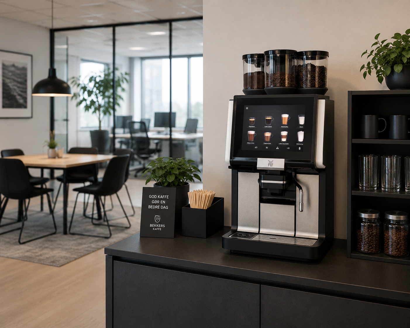 WMF 1500 S+ kaffemaskine i kontormiljø